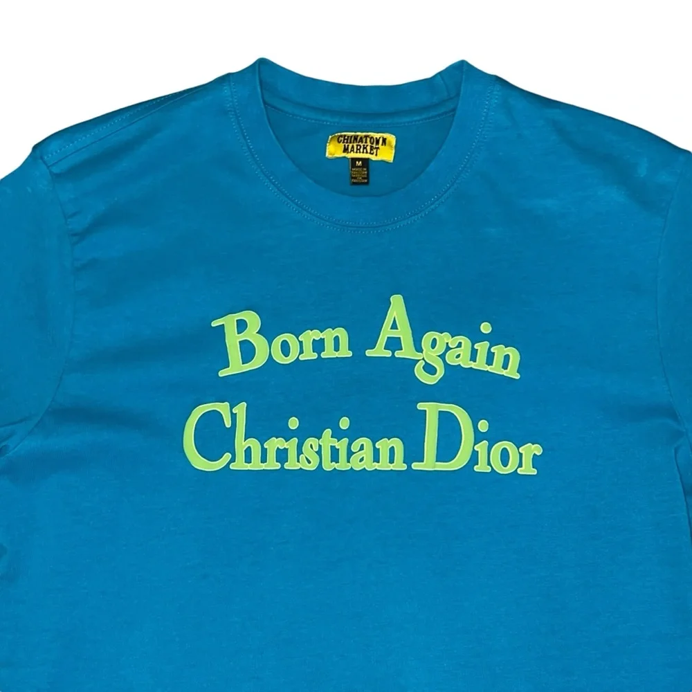 CHINATOWN MARKET Born Again Christian Dior Puff Paint Logo Tee Oversized TShirt - Picture 4 of 9